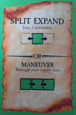 Split expand or maneuver card
